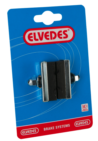 PAIR OF ELVEDES CALIPER X-GROOVE DESIGN BRAKE SHOES